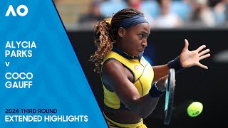 Alycia Parks v Coco Gauff Extended Highlights  Australian Open 2024 Third Round [upl. by Ulises]