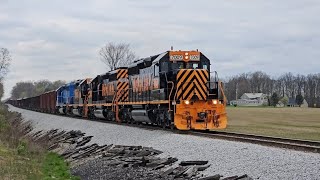 Wheeling amp Lake Erie loaded stone train 712 heading into Medina 04212024 [upl. by Roley]