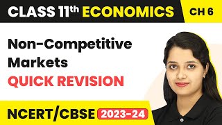 Class 11 Economics Chapter 6  NonCompetitive Markets  Quick Revision [upl. by Gerlac]