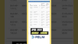 Jadwal Kapal Pelni Bulan April 2024 Rute Baubau  Sorong pelni jadwalkapalpelni pelnisorong [upl. by Dnalor]