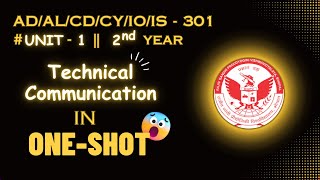 AL301  Technical Communication  Unit 1 One Shot  RGPV 3rd Semester  rgpvupdate procoderjii [upl. by Thanos837]