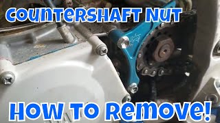 Removing a Countershaft Sprocket Nut  Yamaha YZ 250 [upl. by Eirahs54]