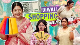 Rs 500 Diwali Shopping Challenge With Anantya  Diwali Shopping  CookWithNisha [upl. by Nirok]