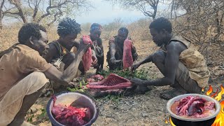 See How Hadzabe Successful Hunt and Cook their Prey in the Wild  Tradition [upl. by Ahgem872]