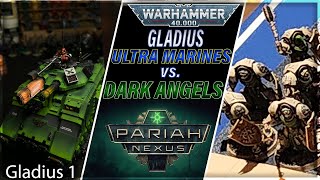 Ultramarines Gladius v Dark Angels Gladius  Warhammer 40k Battle Report  Ultramarines Report 1 [upl. by Abbotsun]