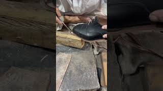 Making Oxford in calf leather asmr diy shorts oxfordshoes handmade bespoke leathercraft usa [upl. by Ahsenra]