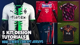 How to Design Concept Soccer Kits  Photoshop Tutorial [upl. by Pease823]