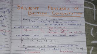 Salient features of British Constitution  Comparative Government  BA [upl. by Charil27]