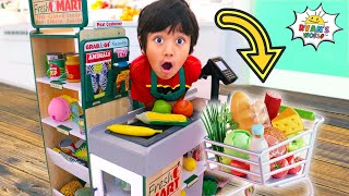 Ryans Pretend Play Grocery shopping One hr kids video [upl. by Ekeiram]