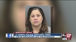 Tampa Police Chief Jane Castor fires two officers one arrested [upl. by Leafar]