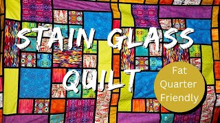 Stain Glass Quilt Tutorial  Jacque Russell Creates [upl. by Llennoc]