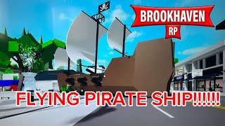 BROOKHAVEN🏡RP HOW TO FLY AND LAND THE PIRATE SHIP IN BROOKHAVEN brookhaven roblox [upl. by Restivo]