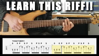 LEARN THIS SLAP BASS RIFF repeat after me TAB included [upl. by Ellehcar]