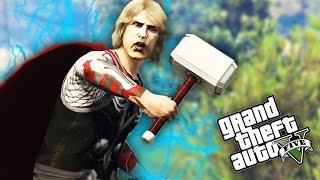 EPIC THOR SUPERHERO MOD GTA 5 Mod Funny Moments [upl. by Noicpecnoc]