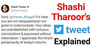 Shashi Tharoors Latest Tweet Explained [upl. by Anilat913]