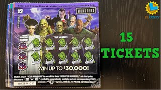 MONSTER SCRATCH OFFS 30K PRIZE TICKETS FOR HALLOWEEN [upl. by Lindeberg]