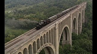 Steamtown train excursion to Tunkhannock Creek Viaduct Nicholson Bridge 2007 [upl. by Malinde691]