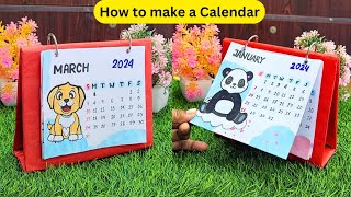 How to Make a 2024 Mini Desk Calendar Easy amp Cute Handmade Calendar DIY Craft [upl. by Ahsercel]