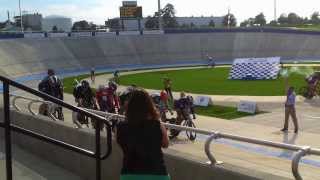 Crash at 2013 Track Nationals  Giordana Velodrome  Rock Hill South Carolina [upl. by Sakiv]