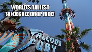 Falcons Fury 90 Degree Vertical Drop Tower POV Soft Opening Busch Gardens Tampa [upl. by Yolanda981]