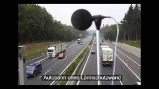 Autobahnlärm mitohne Lärmschutzwand [upl. by Ahsiea]