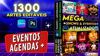 Pack de 1300 Artes para Eventos Shows e Agendas Canva Photoshop [upl. by O'Grady]