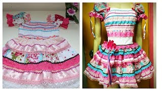 MODELAGEM DE VESTIDO INFANTIL DE FESTA JUNINA [upl. by Petty]