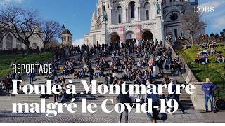 Malgré les consignes contre le coronavirus un dimanche comme les autres à Montmartre à Paris [upl. by Htennaj]