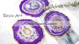 Resin Agate Geode Coasters DIY Tutorial  Silicone Coaster Molds [upl. by Joanie862]