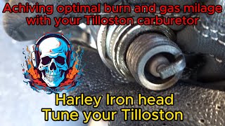 Harley Tillotson carburetor Tuning for OPTIMUM spark plug burn and milage from Sportster ironhead [upl. by Hsaniva]