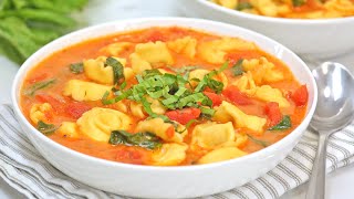 Creamy Tomato amp Tortellini Soup  20 Minute Dinner Recipe [upl. by Nowyt]