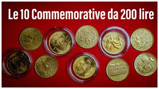 200 lire commemorative Tutte 10 le monete rare della Repubblica Italiana [upl. by Elehcar]