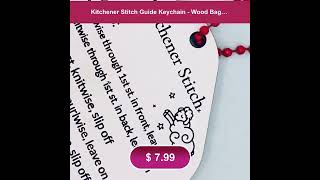 Kitchener Stitch Guide Keychain  Wood Bag Tag for Easy Sock Finishing [upl. by August]