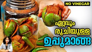 Manga Uppilittathu  Mango Pickle Recipe Without Vinegar Malayalam  Manga Achar [upl. by Kearney359]