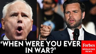 JUST IN JD Vance Directly Accuses Tim Walz Of Stolen Valor [upl. by Nagn]