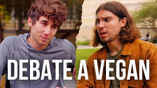 Student tells vegan quotkilling yourself is the moral obligationquot  DEBATE A VEGAN [upl. by Kendrah444]