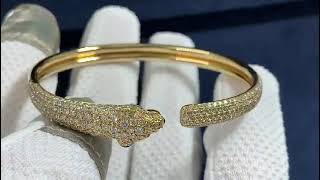 Cartier 18k Yellow Gold Diamond Emerald Panthère de Cartier Bracelet N6718117 [upl. by Anua]