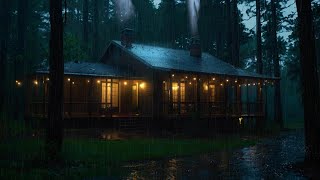 A Rainy Night Retreat  Relax in a Warm Cabin Surrounded by Nature [upl. by Calabresi708]