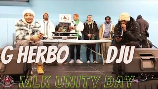 DJU amp G Herbo LIVE INTERVIEW MLK Day Chicago Youth Peace Mental health  more DJUTV 11523 [upl. by Haimerej435]