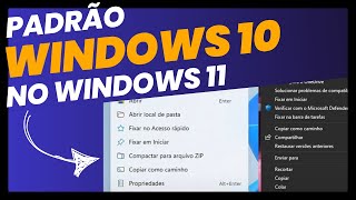 COMO ALTERAR O MENU DO BOTÃO DIREITO NO WINDOWS 11 PARA WINDOWS 10 [upl. by Aileda]