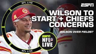 CONCERNS for Patrick Mahomes amp the Chiefs 😳  Russell Wilson to START vs Bills 👀  NFL Live [upl. by Yessej]