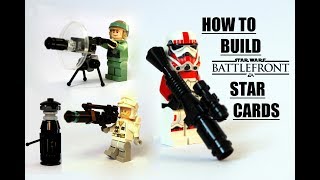 How to build custom Star Wars Battlefront weaponsstar cardspower ups LEGO Star Wars MOC [upl. by Laikeze664]