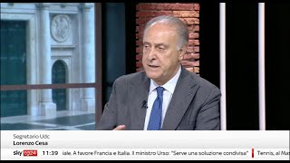 Manovra crescita riforme e Pnrr Lorenzo Cesa ospite ad Agenda su SkyTg24 [upl. by Enairda]