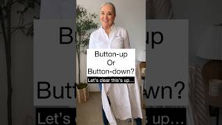 Let’s clear this up Buttonup vs Buttondown midlifestyle fashion over50style outfitideas [upl. by Dlnaod]