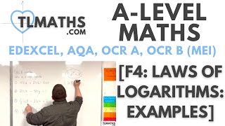 ALevel Maths F412 Laws of Logarithms Examples [upl. by Akilak]