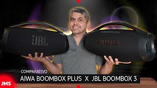 JBL BOOMBOX 3 vs AIWA BOOMBOX PLUS COMPARATIVO E TESTE DE SOM [upl. by Aig769]