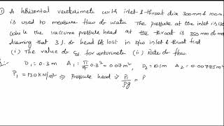 problem no 2 on venturimeter [upl. by Celia]