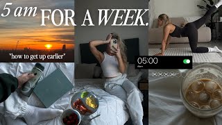 waking up at 5 am everyday for a week lifechanging  tips for waking up earlier ☁️ [upl. by Anelam]