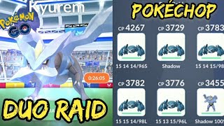 Pokémon GO  DUO Kyurem raid  2 players  Blizzard  Metagross destroys Legendary raid [upl. by Vanden704]