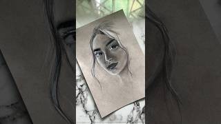 Charcoal drawing  girlsketch portraportraits youtubeshorts [upl. by Nednyl978]